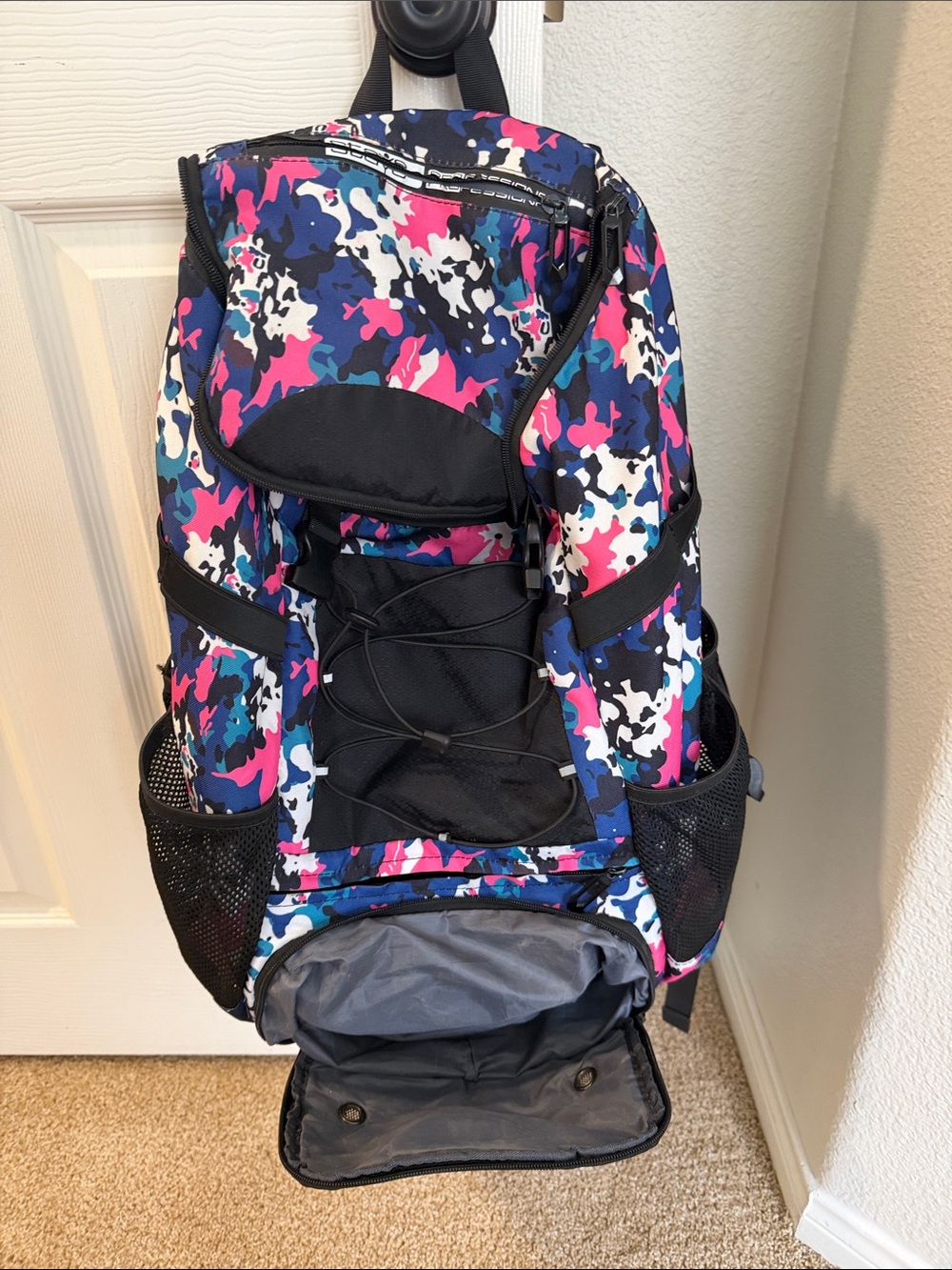 Stylish Multicolor Camo Women's Backpack - Pink Blue Black